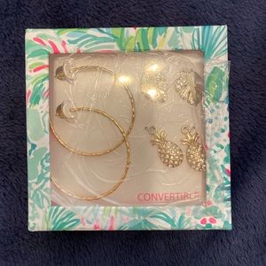 NWT Lilly Pulitzer Charm Hoop 3 in 1 Gift Set